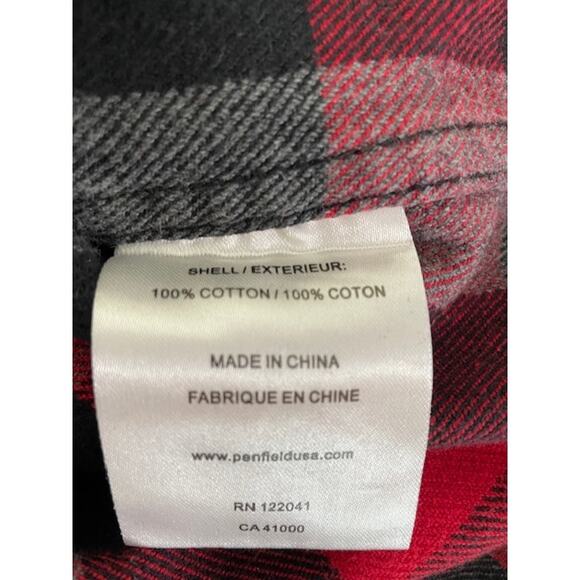 Madewell x Penfield Classic Slim Flannel warm cozy layers red black gray plaid - Picture 10 of 12
